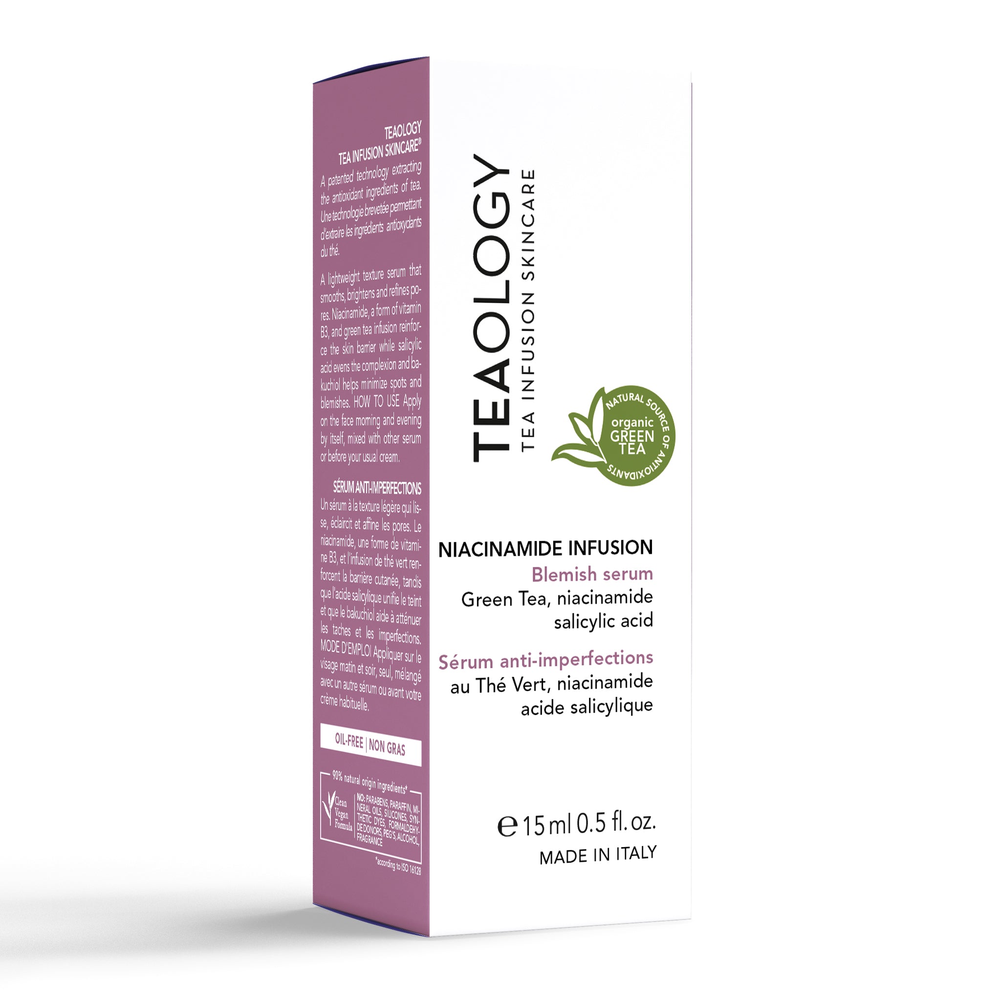 Siero anti-imperfezioni con infuso di tè verde, niacinamide, acido salicilico, bakuchiol