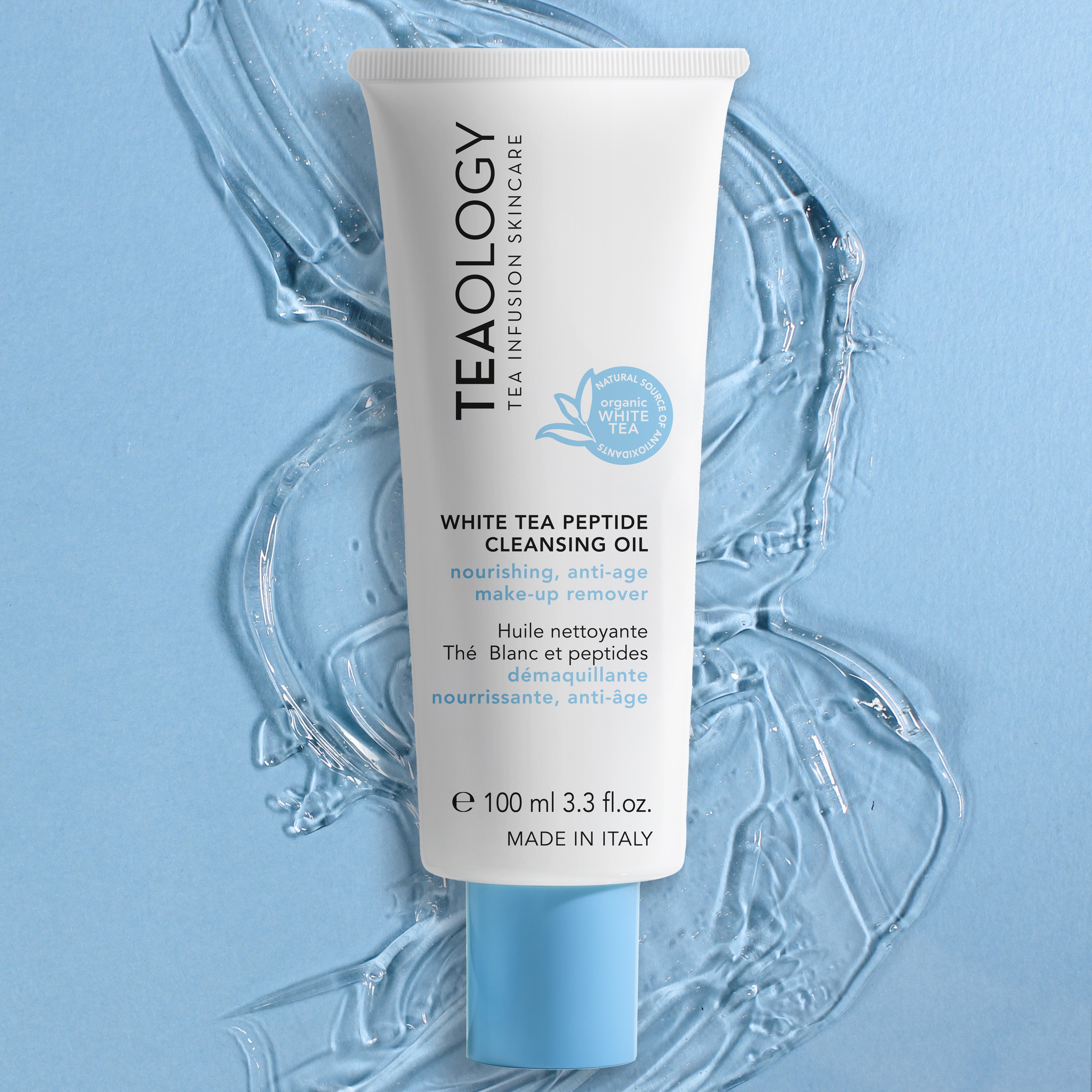 White tea peptide cleansing oil con infuso di tè bianco