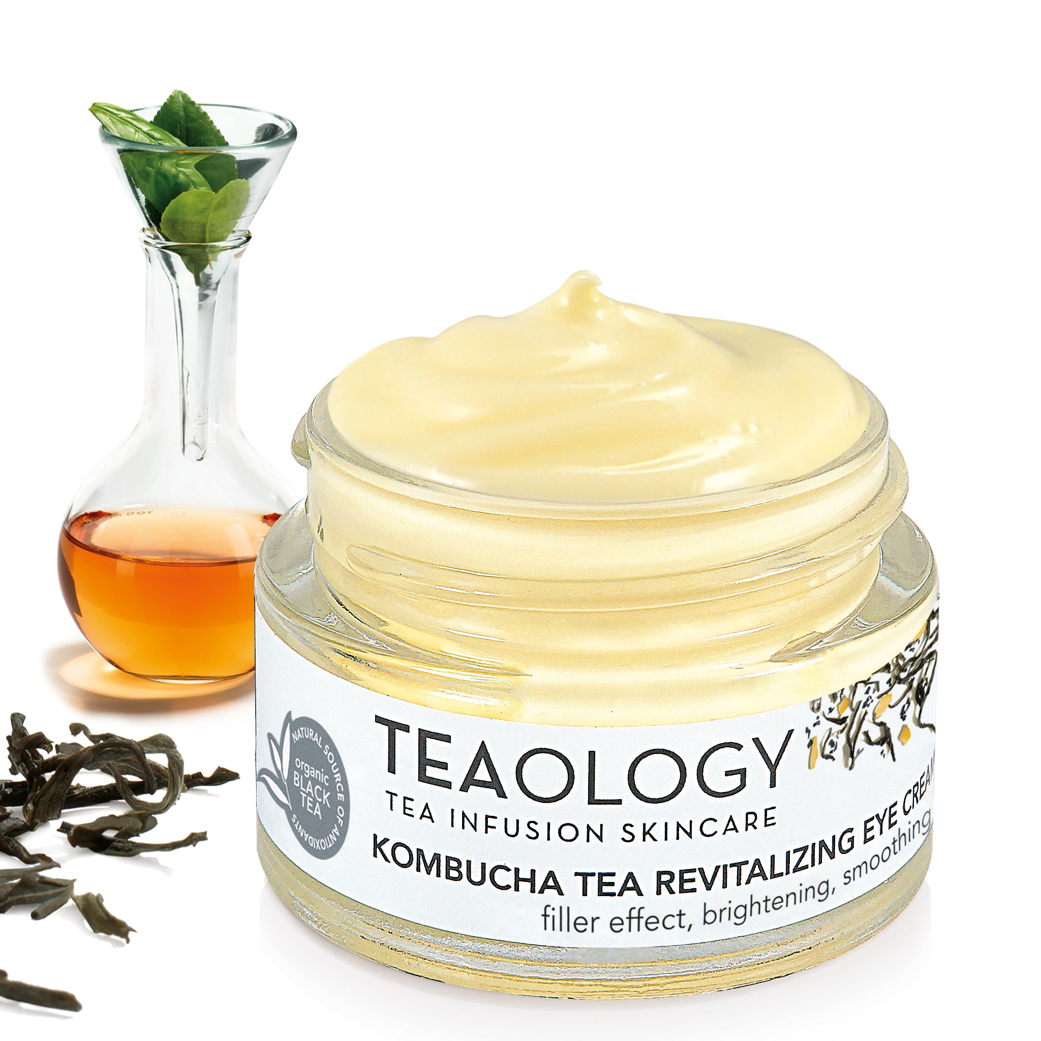 Crema Kombucha Occhi Rivitalizzante con Infuso di Tè Nero, Kombucha + EGCG effetto filler, illuminante, levigante