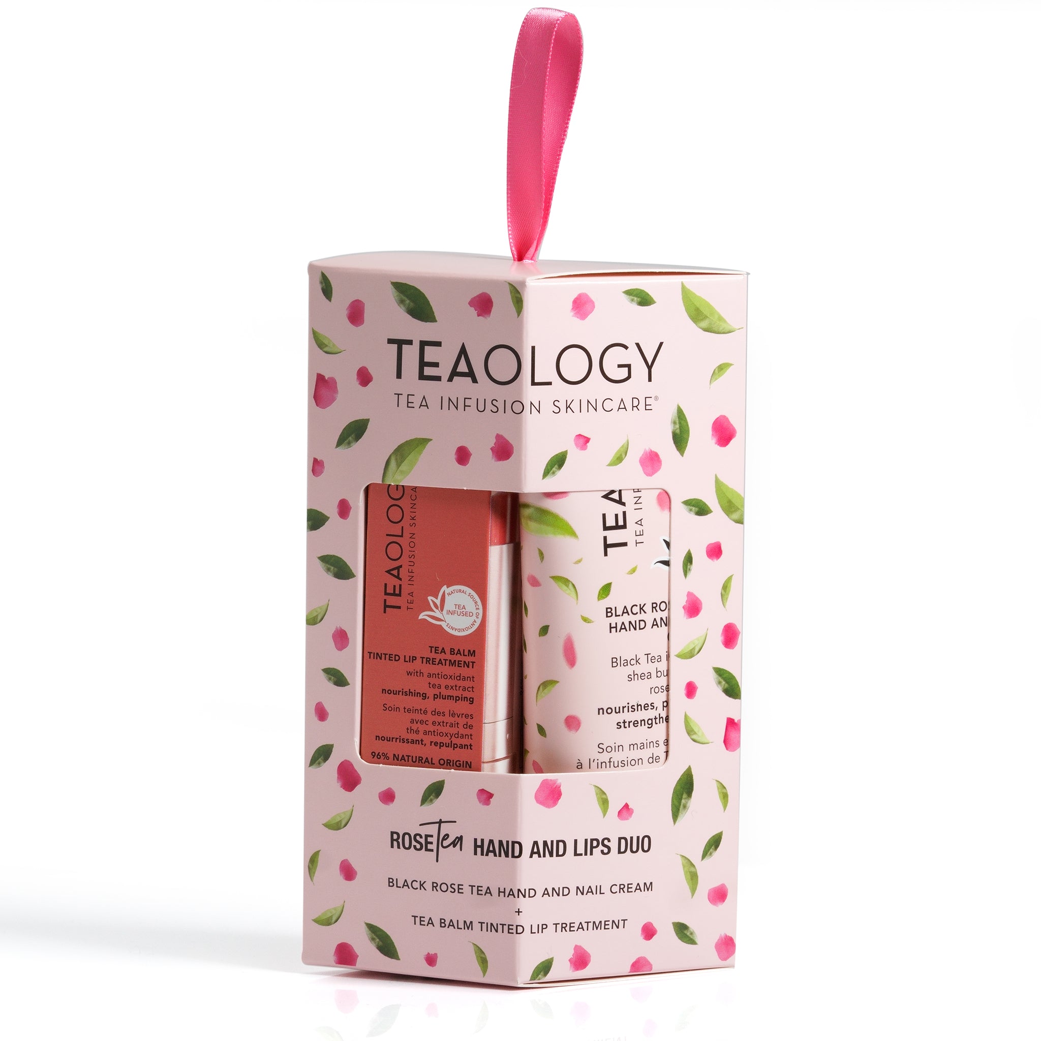 Duo ideale per un regalo contenente Black Rose Tea Crema Mani e Unghie + Tea Balm Trattamento Labbra Colorato | Tonalità: Rose Tea