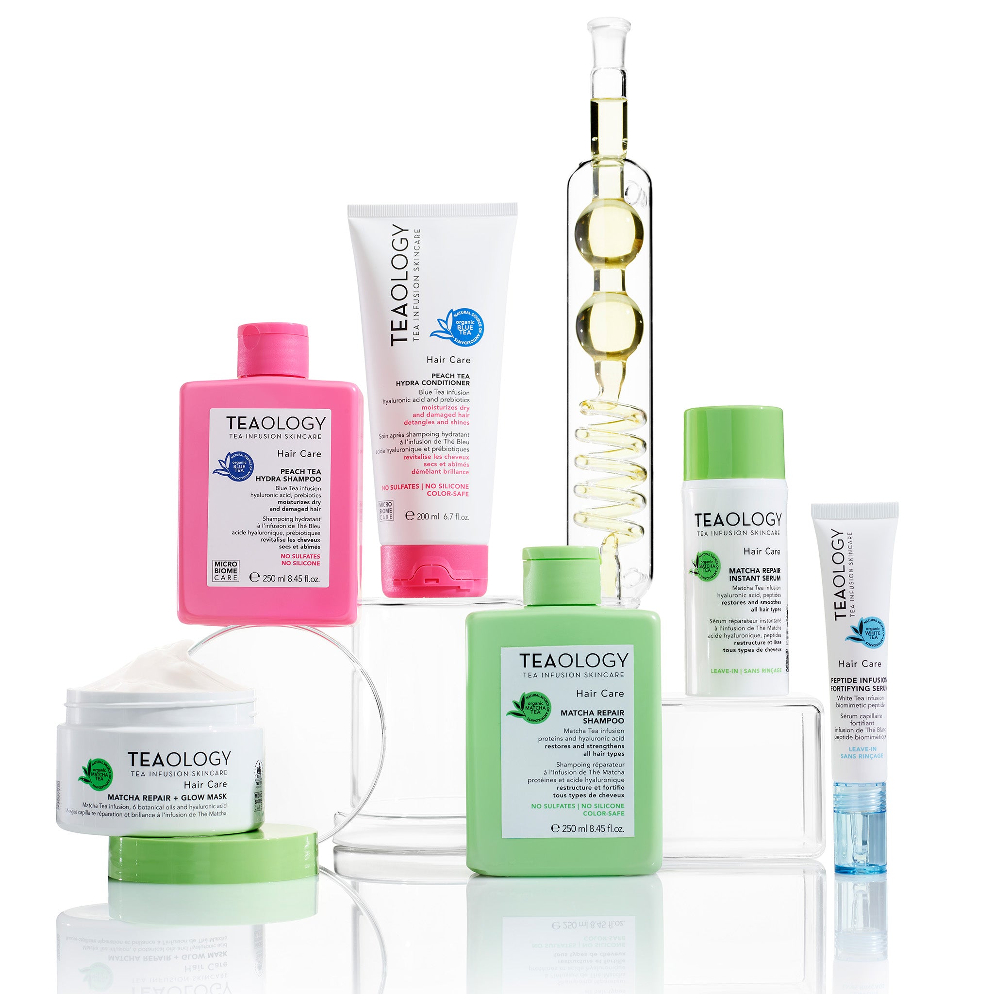 Fortifying hair and scalp serum with white tea infusion and biomimetic peptide