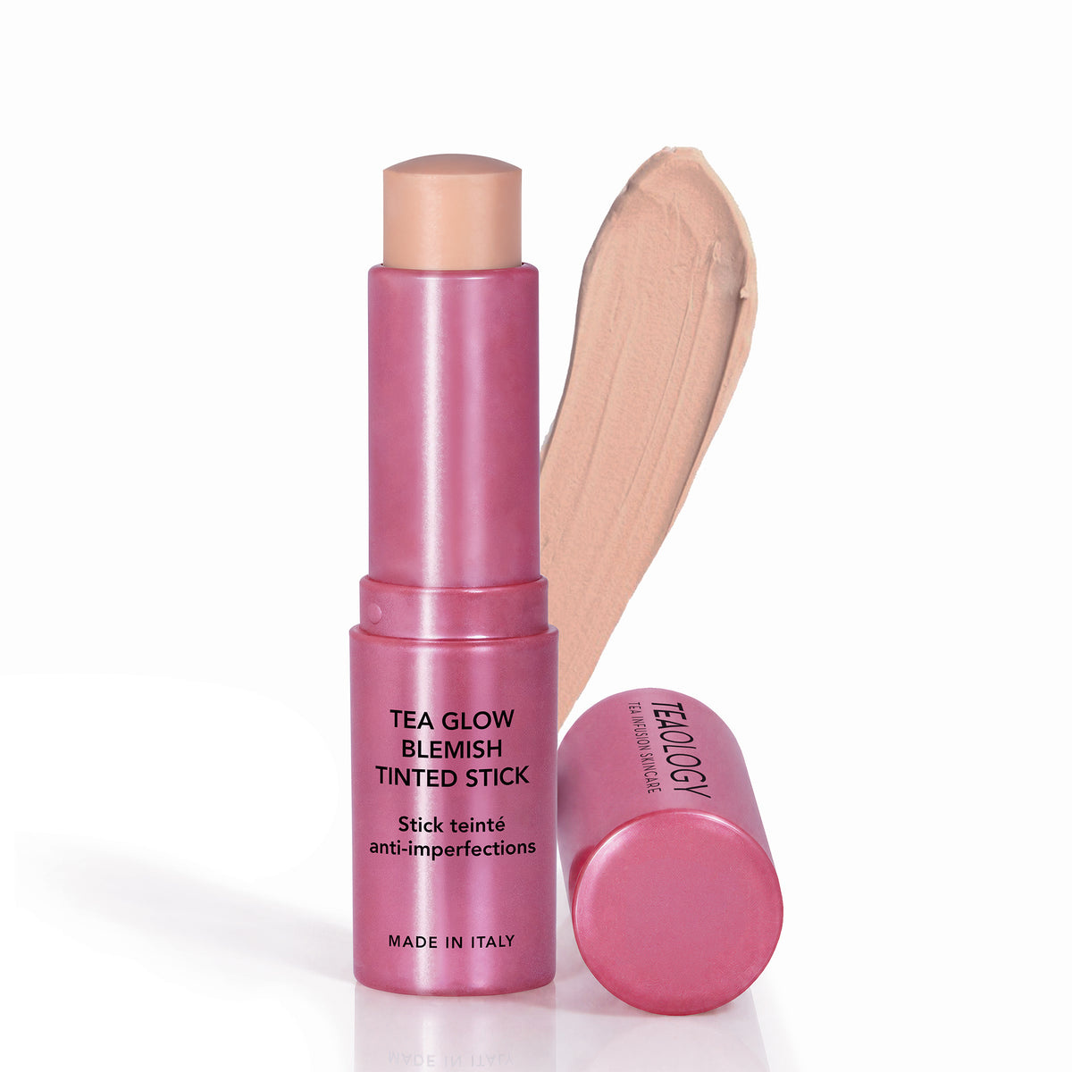 tea glow blemish stick - stick correttore con tappo aperto e texture