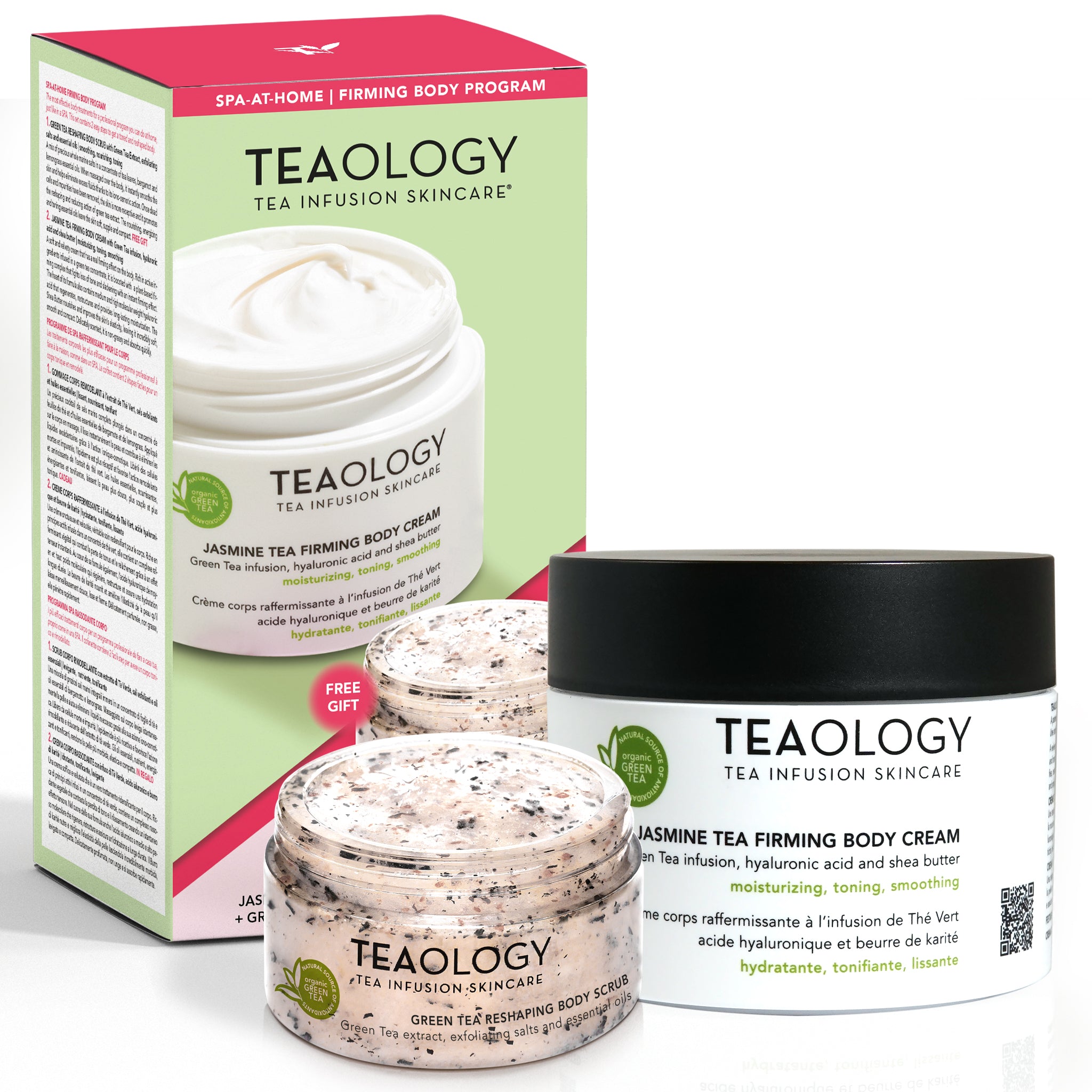 programma spa rassodante corpo con jasmine tea firming body cream e green tea reshaping body scrub da 150ml