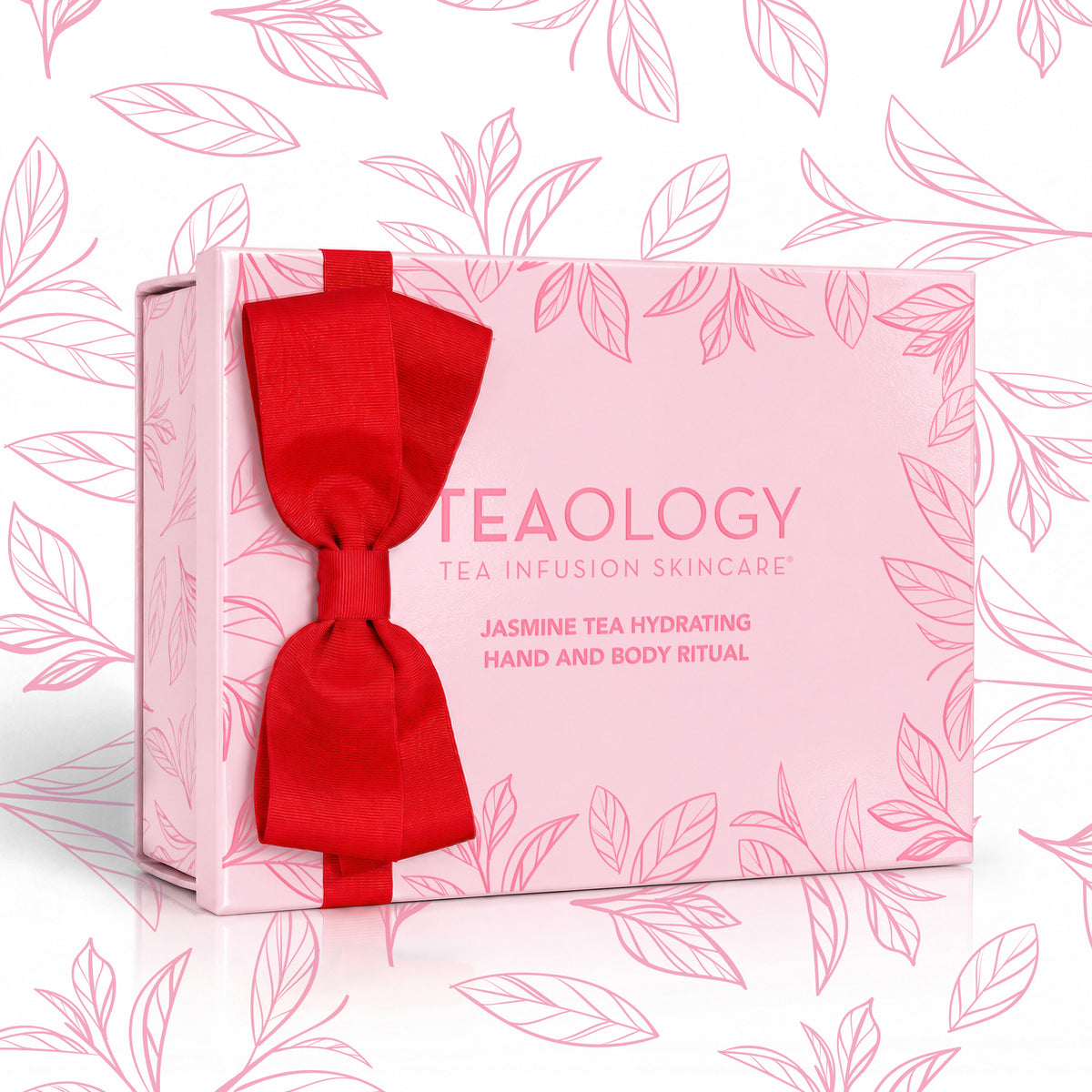 Confezione regalo Teaology Jasmine Tea Hydrating Hand and Body Ritual con illustrazione ispirata all'Asia orientale