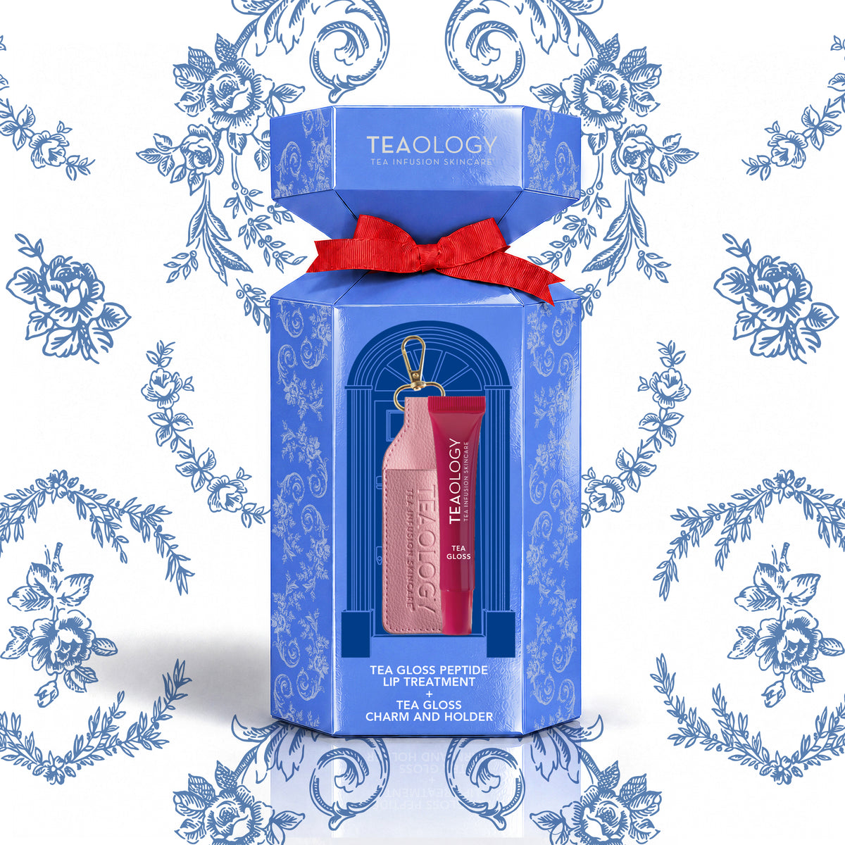 Confezione regalo Teaology Peptide Volume Lip Set Berry con illustrazione ispirata al Fujian