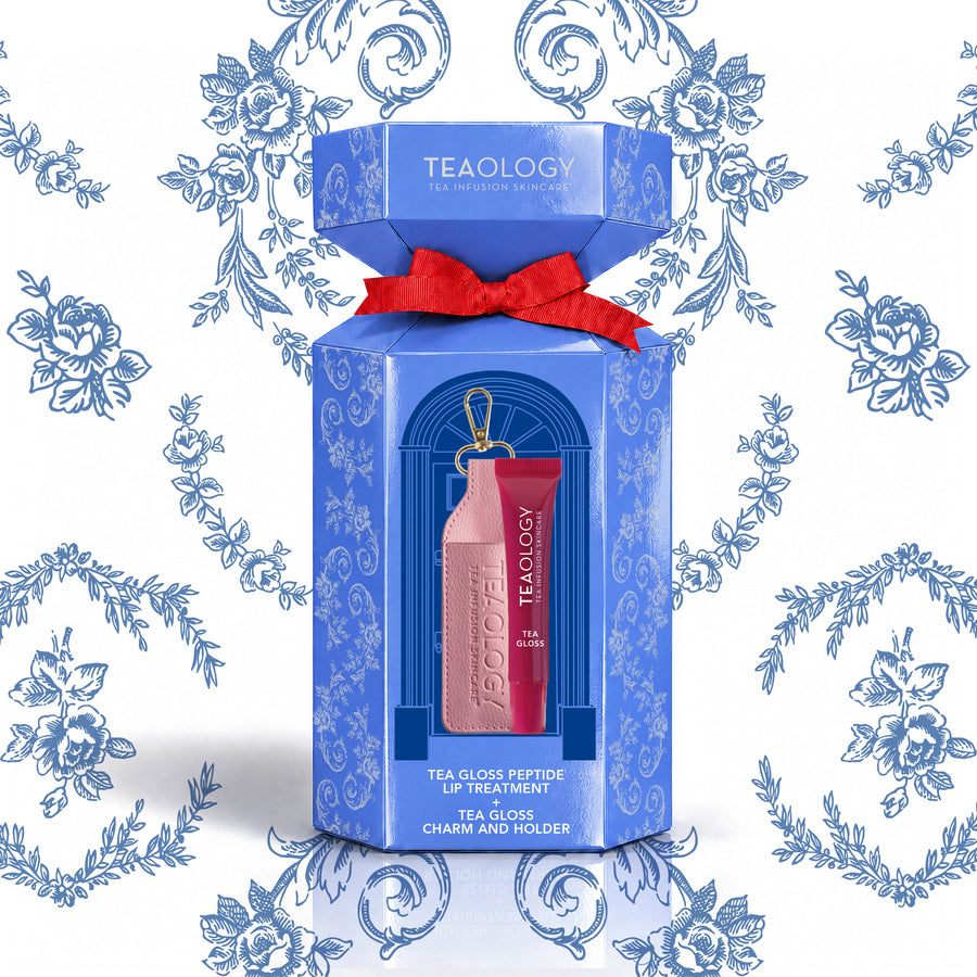 Confezione regalo Teaology Peptide Volume Lip Set Berry con illustrazione ispirata al Fujian