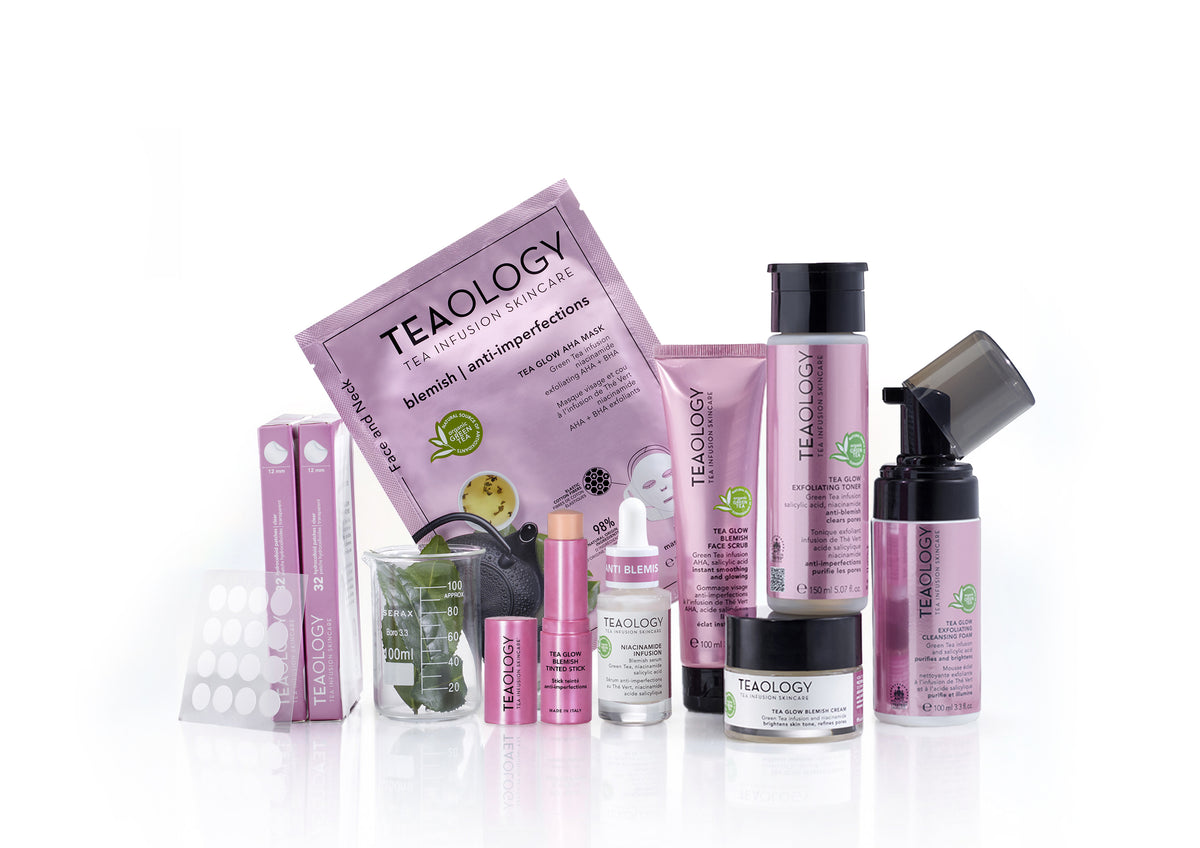 Groupage linea tea glow purificante con infuso di tè verde