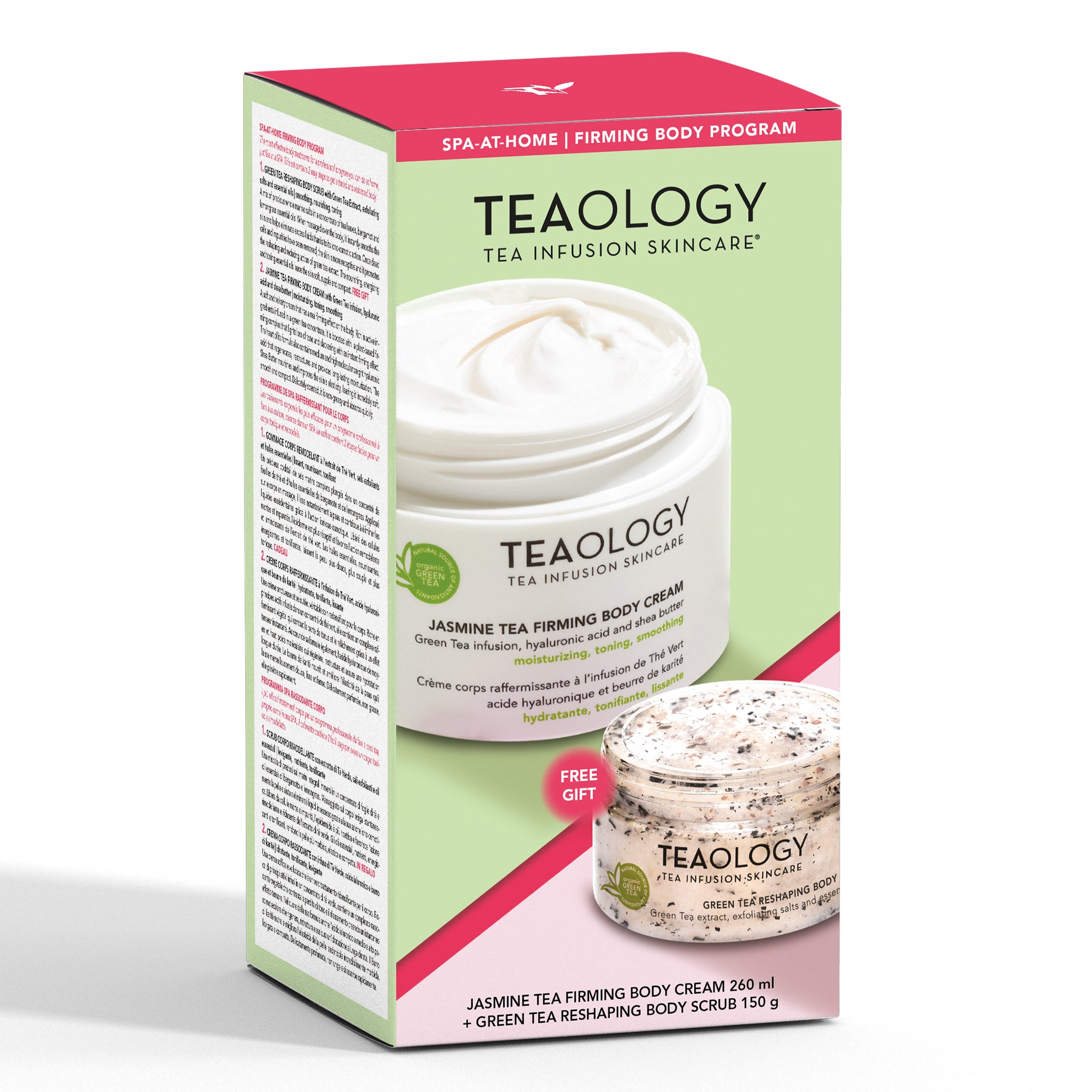 programma spa rassodante corpo con jasmine tea firming body cream e green tea reshaping body scrub da 150ml