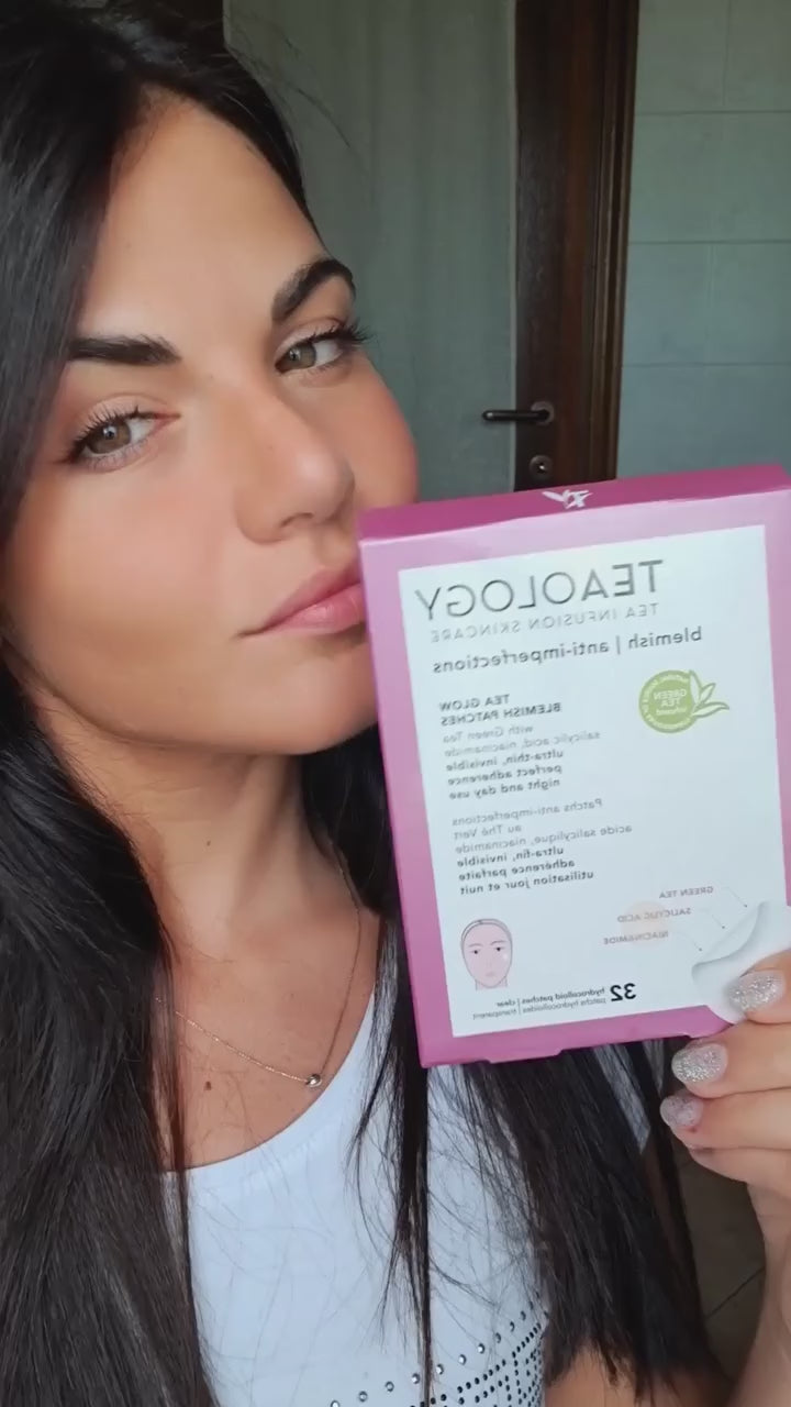 Tea glow blemish patches applicazione