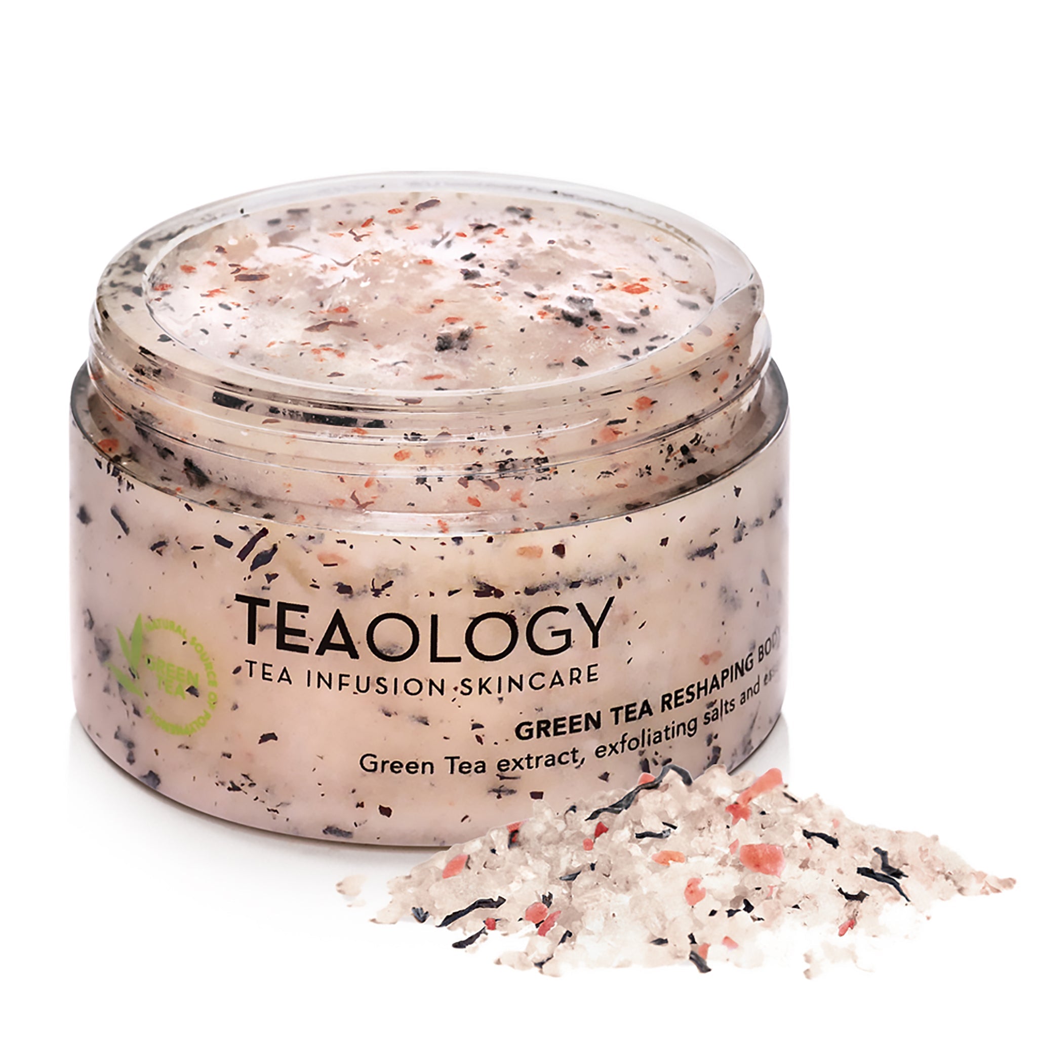 Scrub corpo esfoliante e rimodellante;con foglie di tè, sali esfolianti e oli essenziali - formato speciale 150g