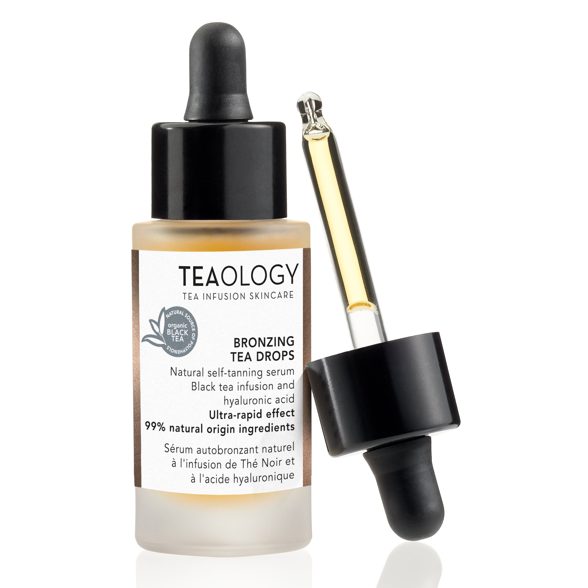 Siero autoabbronzante con infuso di Tè Nero e acido ialuronico idrolizzato
Effetto ultra-rapido e con il 99% di ingredienti di origine naturale